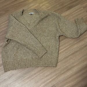 American Eagle Outfitters V-Neck Sweater in Tan